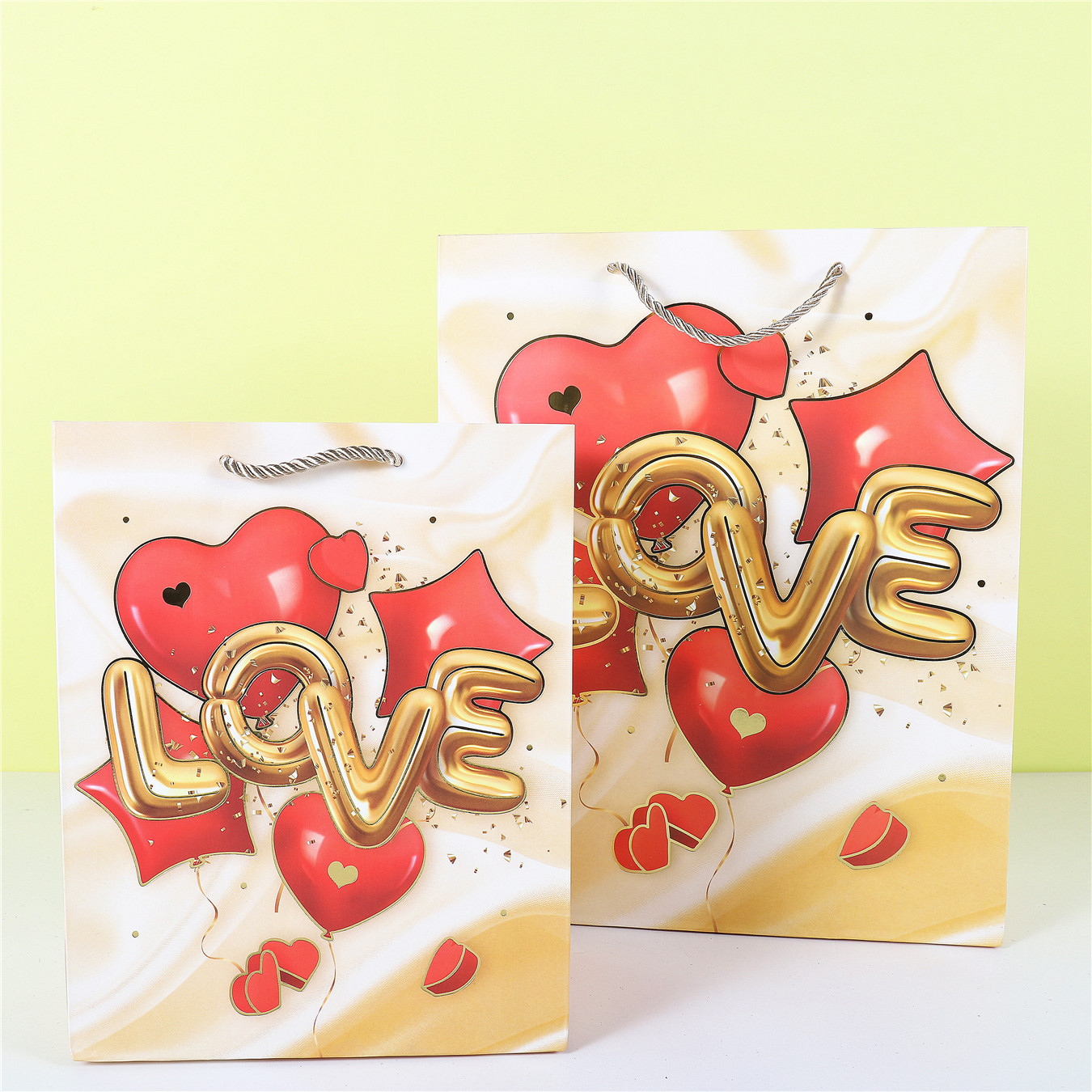 Valentine's Day Paper Shopping Bag Love Peach Paper Box White Card Gift Bag Chinese Valentine's Day Environmental Protection Wrapping Paper