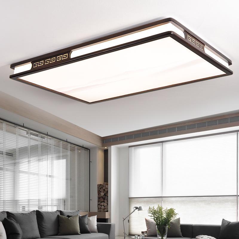 客厅灯实木新中式吸顶灯客厅古风吸顶灯灯具风橡木胡桃木色灯具