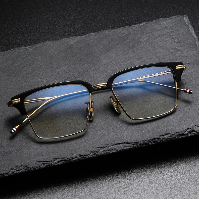 纯钛眼镜框 复古方形布朗尼同款tbx422可配近视 板材眉线框眼镜架