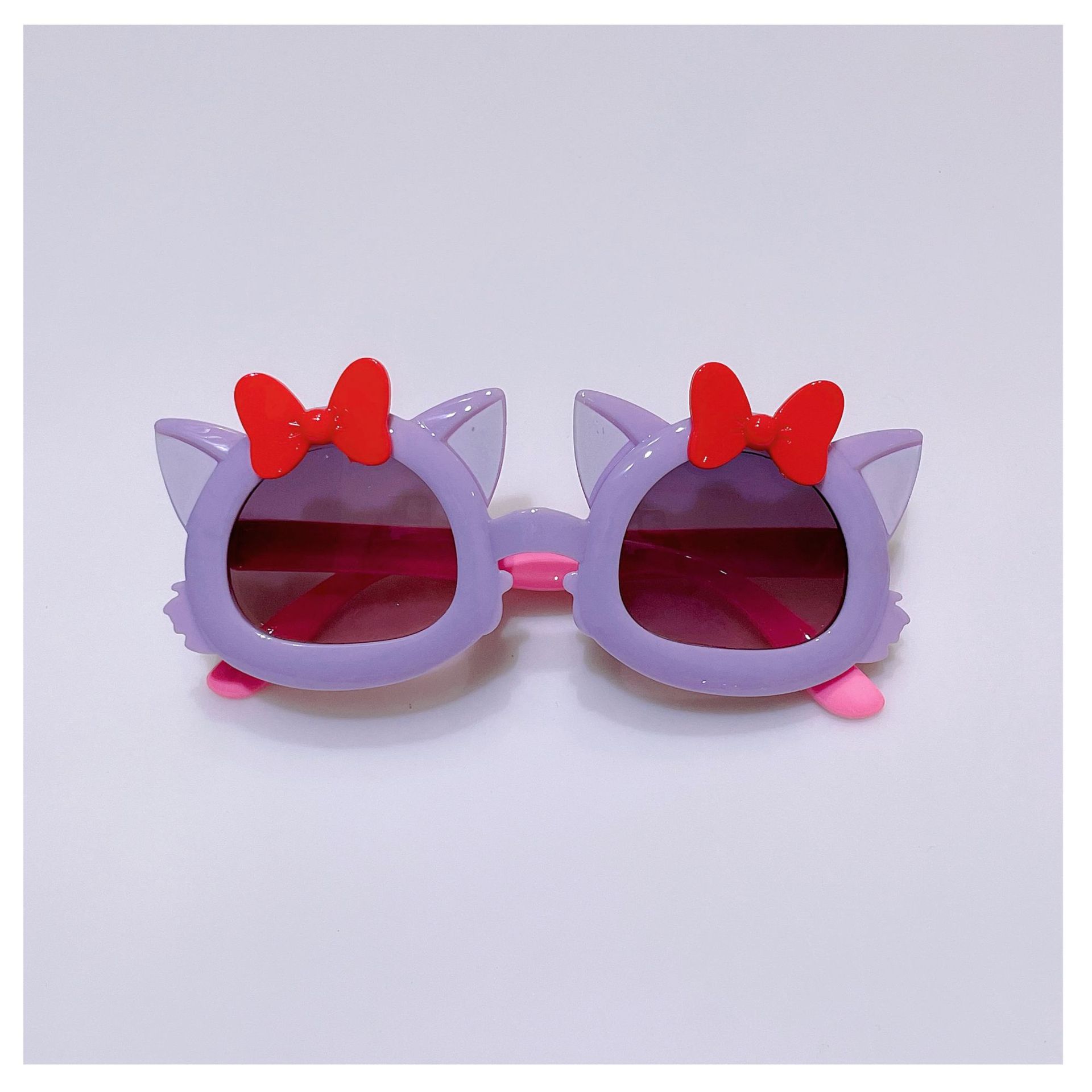 Bowknot Kitten Sunglasses Kid's Eyewear Sun-Proof UV-Proof Sunglasses Trendy Men and Girls Decorative Colorful Toys