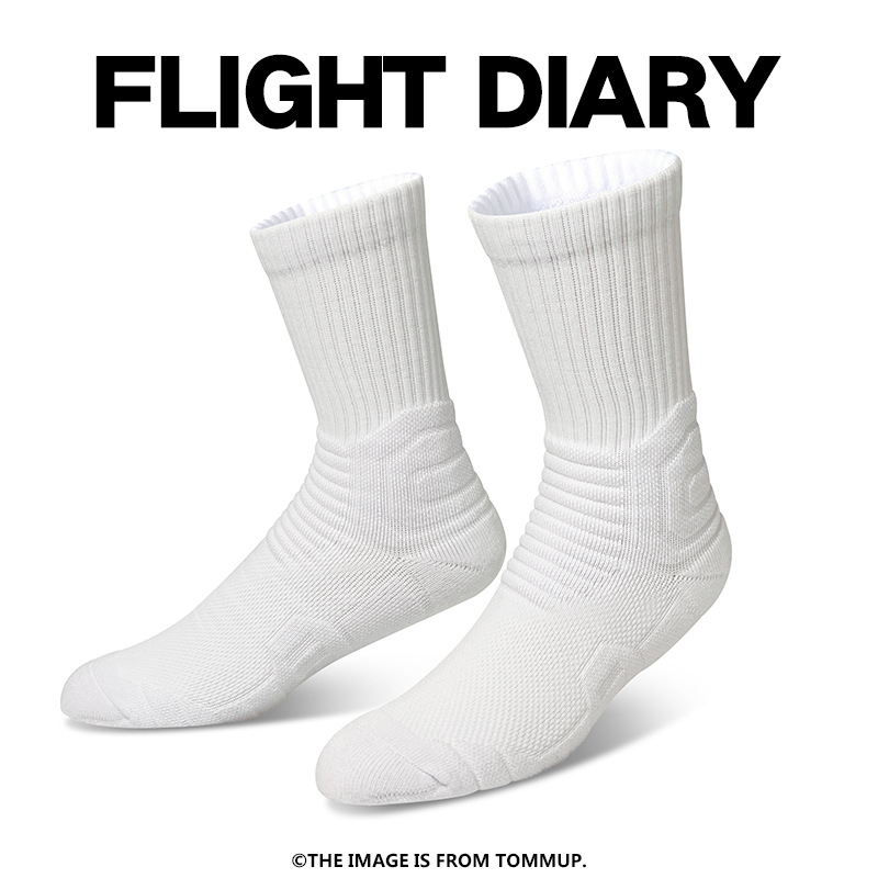 Aj Flying Man Basketball Socks Men Long Tube Athletic Socks High Top Socks for Running Solid Color Towel Bottom Extra Thick Socks Tide Wholesale