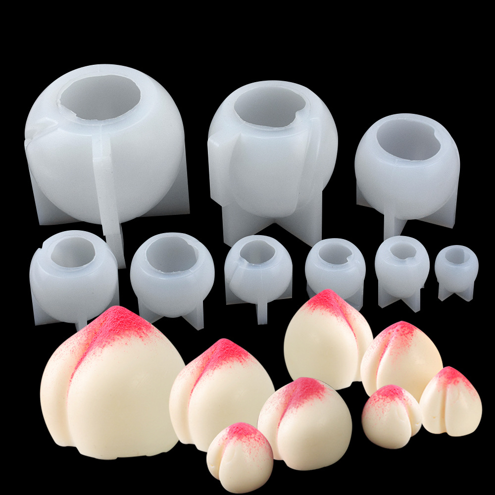 仿真水果模具桃子硅胶模具寿桃慕斯蛋糕仙桃香薰蜡烛雪糕冰淇淋