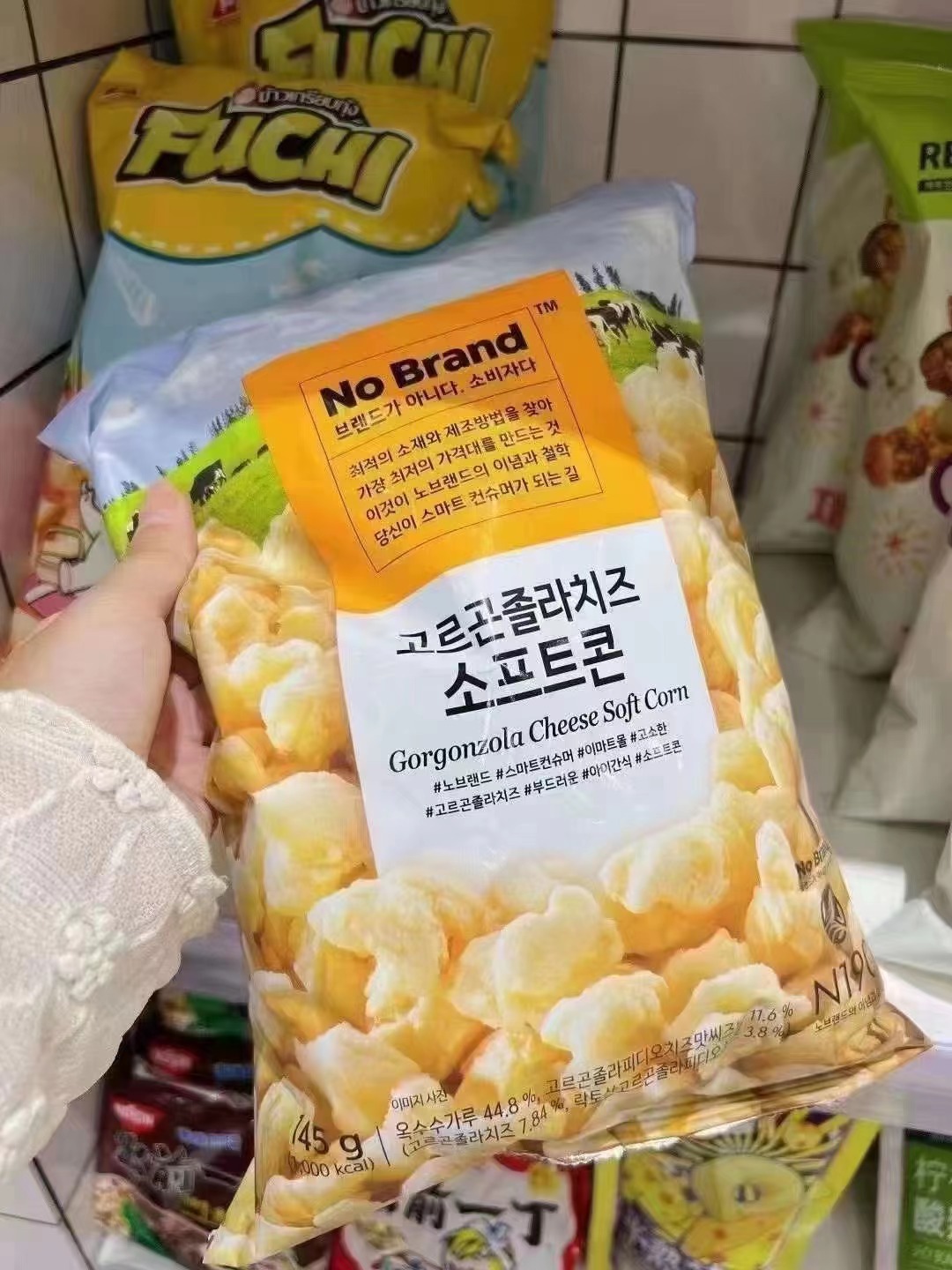no brand诺倍得冈古佐拉芝士玉米卷韩国奶酪爆米花休闲零食膨化