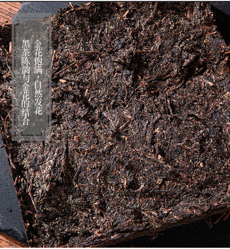 2013年安化黑茶陈年金茯小茯砖180克金花黑茶湖南茶叶老茶福茶