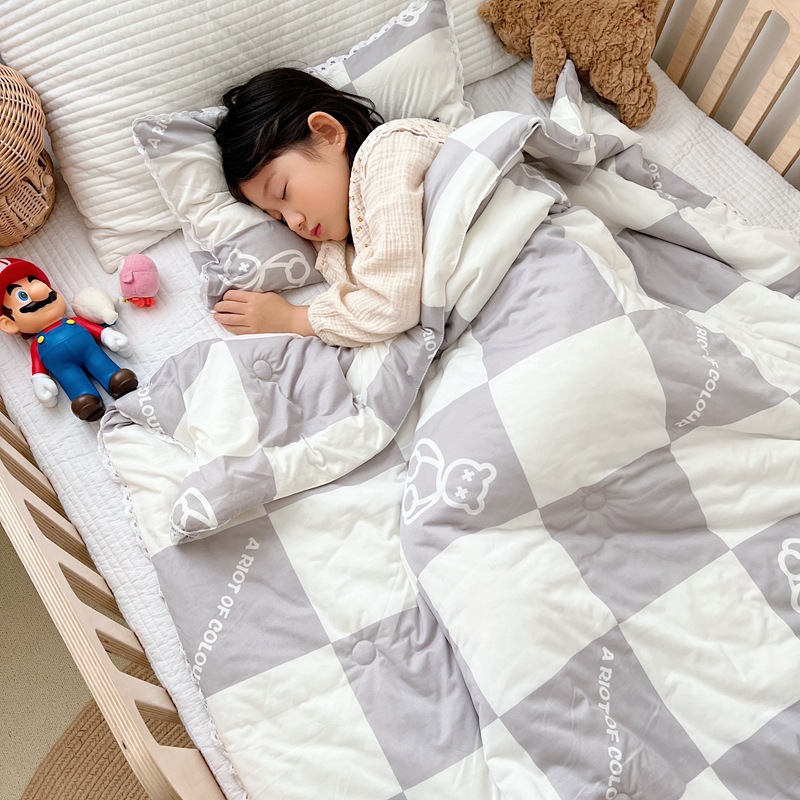 2024a Maternal and Child Grade Knitted Cotton Children Quilt Baby and Infant Student Dormitory Airable Cover Skin-Friendly Machine Washable