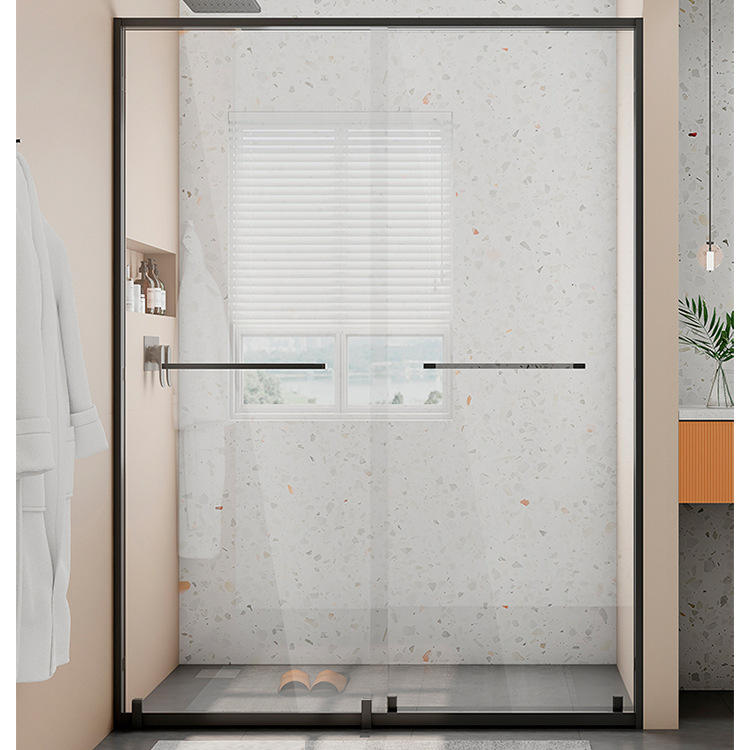 一字形极窄边框网红浴室整体淋浴房玻璃门卫生间干湿分离玻璃隔断