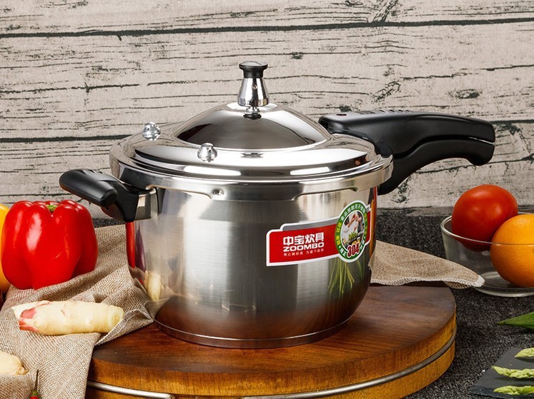 Zhongbao Happy Prince 304 Stainless Steel Compound Bottom Pressure Cooker Pressure Cooker Multi-Specification Gas and Gas Are Applicable