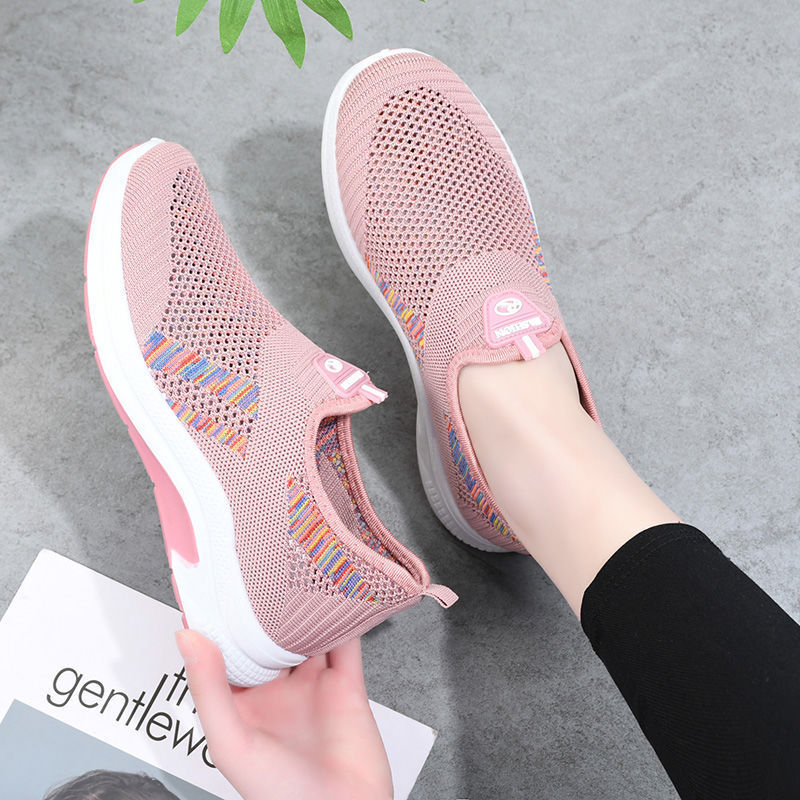 Women's Shoes 2023 Summer New Slip-on Versatile Casual Women's Pumps Flying Woven Breathable Sneaker Women's Shoes