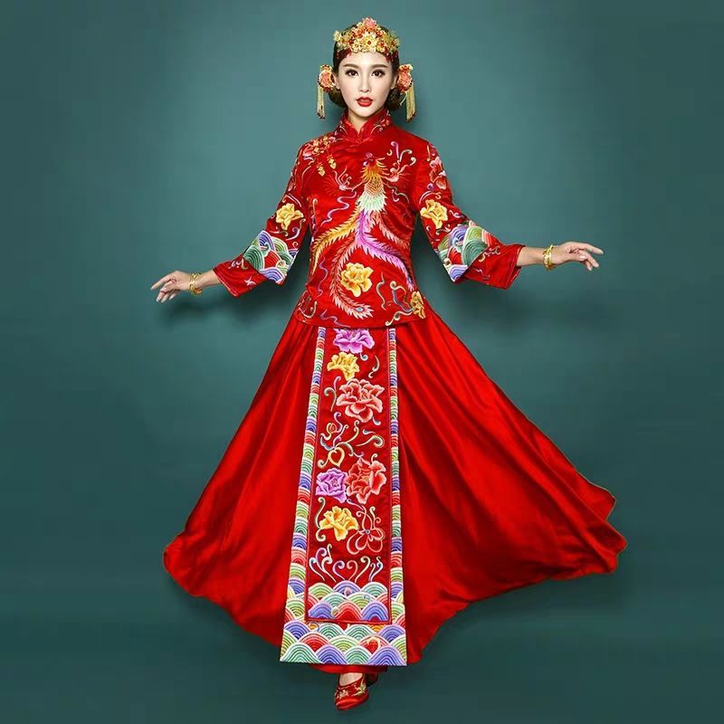 秀禾服2021新款中式新娘嫁衣礼古风婚纱结婚汉服敬酒龙凤喜服