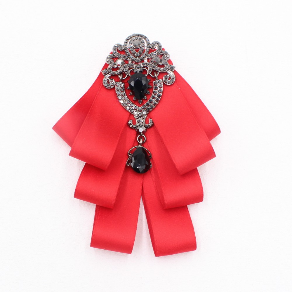 欧美风纯色黑钻装饰领结婚礼主持舞台衣领配饰领花厂家货源 TS300