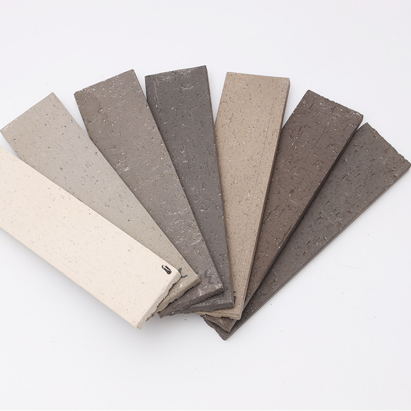 60.12白灰色劈开砖彩色陶土砖别墅外墙装饰仿古劈开砖