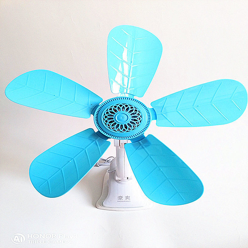 豪爽家用大风力床头小风扇学生宿舍静音小夹扇插电式迷你转叶扇