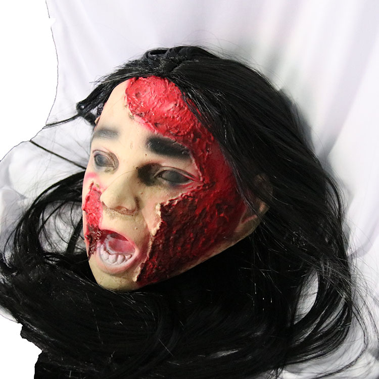 万圣节鬼屋恐怖鬼头密室逃脱机关道具酒吧装饰断头仿真男女头颅