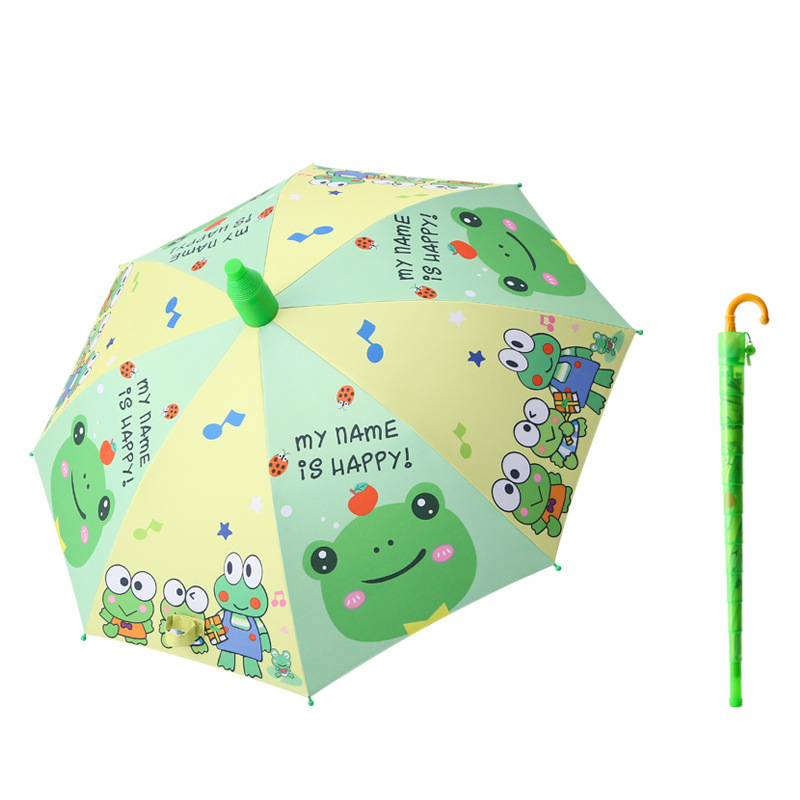 Ice Cream Handle Waterproof Cover Cartoon Children's Umbrella Automatic Vinyl Sun Protective Printable Logo Sunshade Long Handle Umbrella