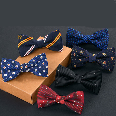 演奏男女童小清新斜条纹调节萌宝中学深蓝色儿童领结宝宝扣带通用