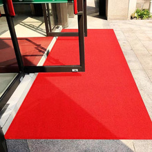 宝丽美8A8塑料PVC丝圈地垫商用酒店大门口脚垫迎宾红地毯定作LOGO
