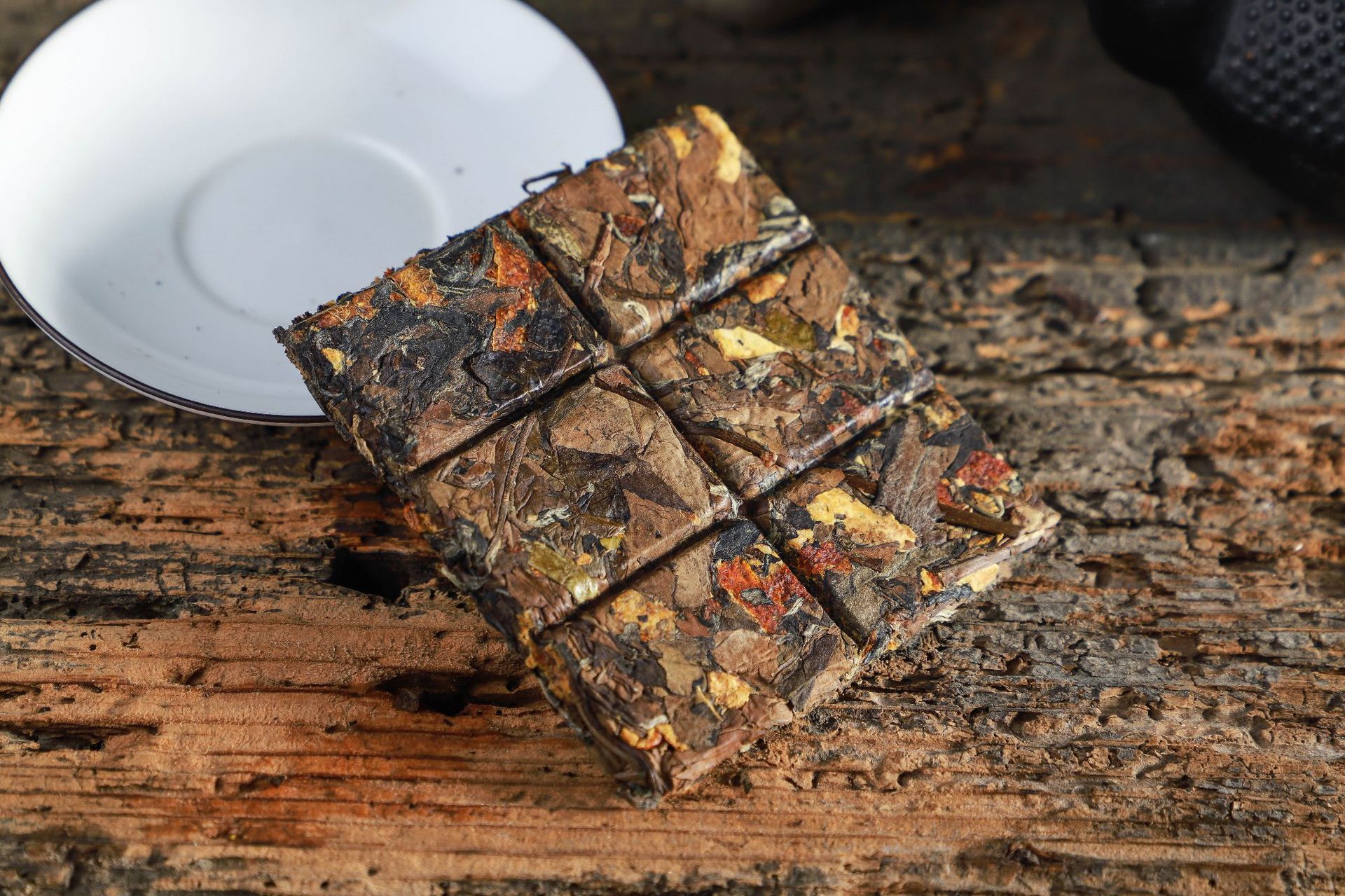 福鼎寿眉陈皮白茶小茶饼 紧压白茶6格子 便携老白茶30g饼