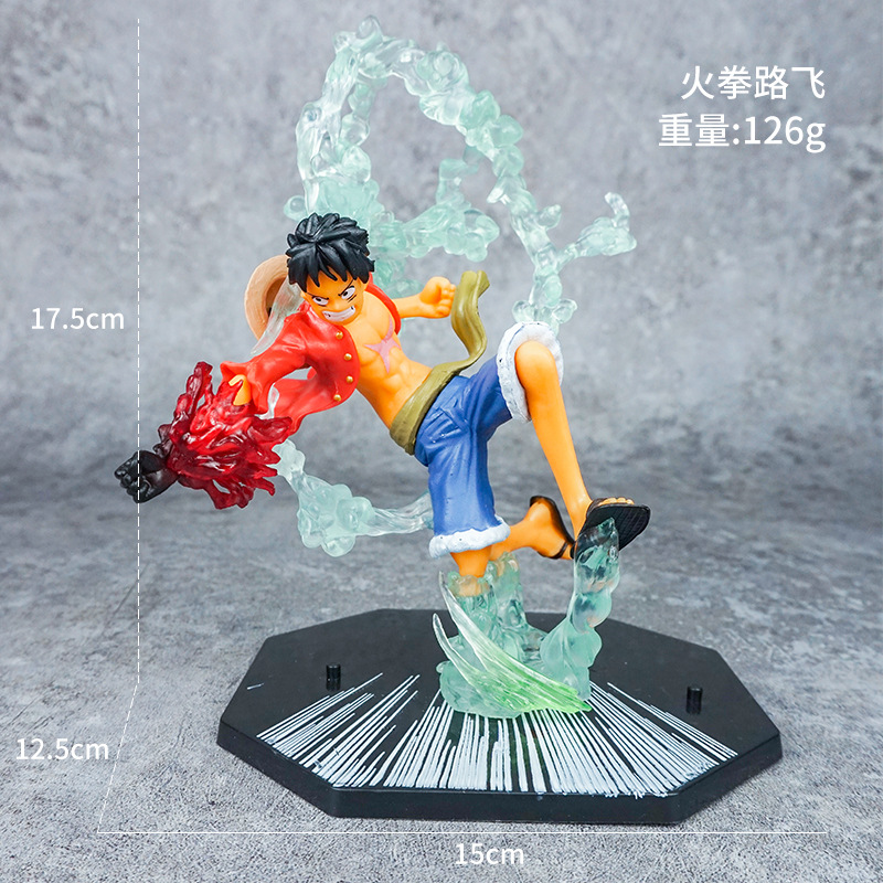 One Piece Hand-Made Cartoon Theater Fire Fists Luffy Zoro Shanzhi Ace Three-Knife Flow Model Decoration Cross-Border Fashion Play