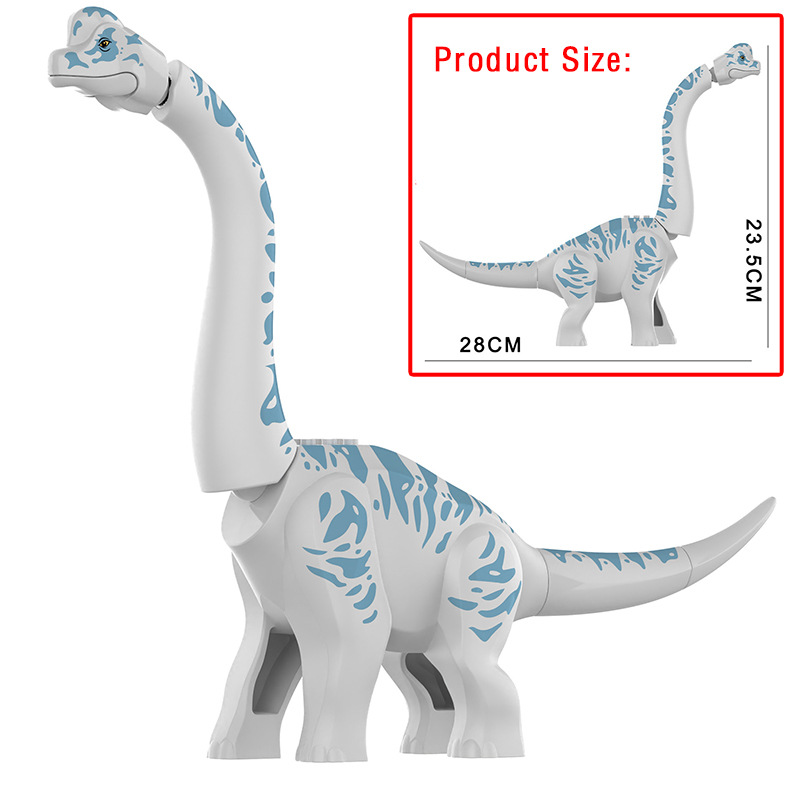 侏罗纪巨型腕龙拼装积木恐龙三角龙霸王龙乐园公园玩具礼物-阿里巴巴