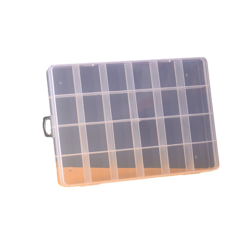 Grid Plastic Box Transparent Plastic Storage Box Ornament Stationery Packing Box Screws Hardware Tools Rectangular Box