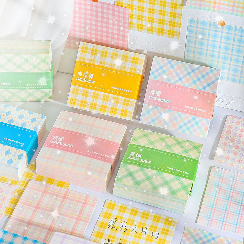 咔巴熊200张格子便签纸手帐风高颜值便利贴无粘性格纹便签本-阿里巴巴