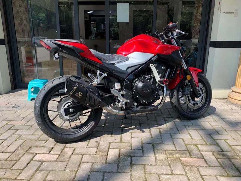 适用cb400f摩托车改装排气管cb400x钛合金中段前段排气管无损安装
