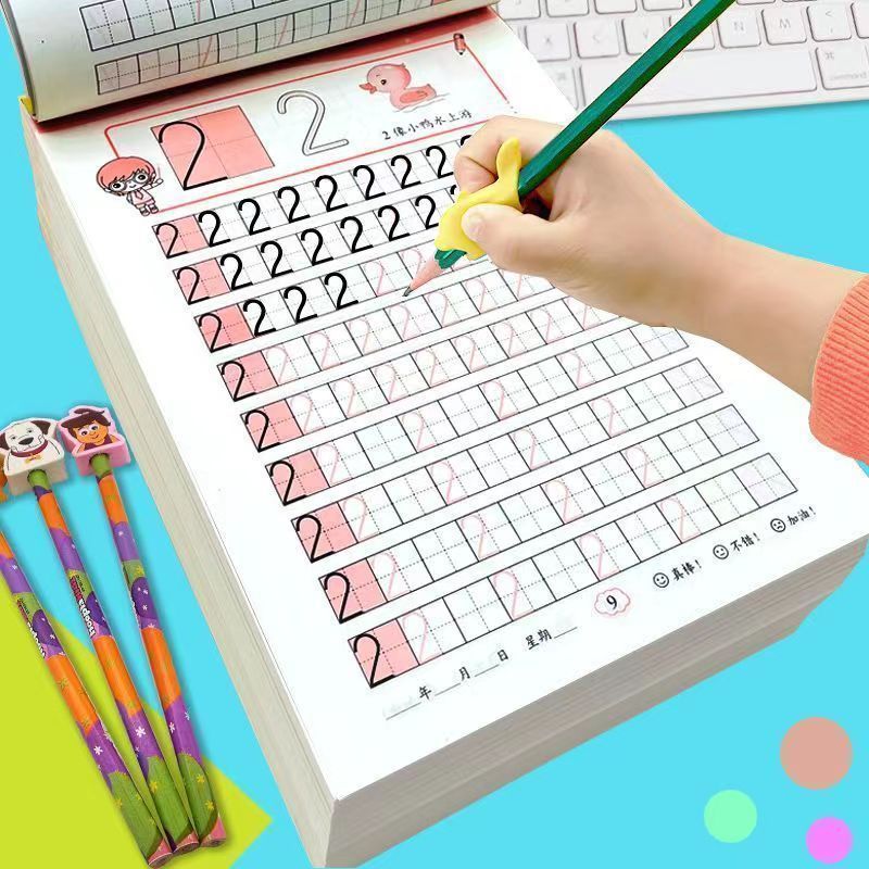 幼儿园描红本儿童控笔训练数学拼音汉字笔画笔顺写字本偏旁练字帖