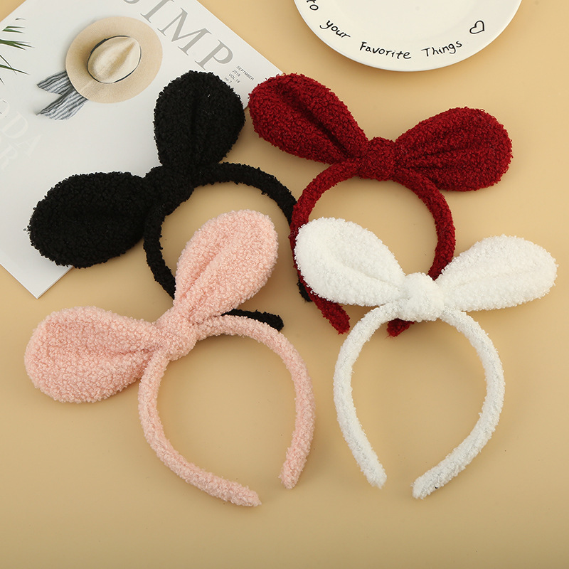Korean Online Influencer Cute Bow Super Cute Headband Fairy Bow Headband Hair Band Headwear for Face Wash Plush Hairpin
