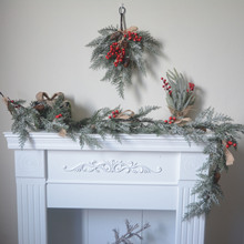 led灯串 圣诞节装饰品 喷雪树藤条长纸条装饰挂式树枝条装饰门饰