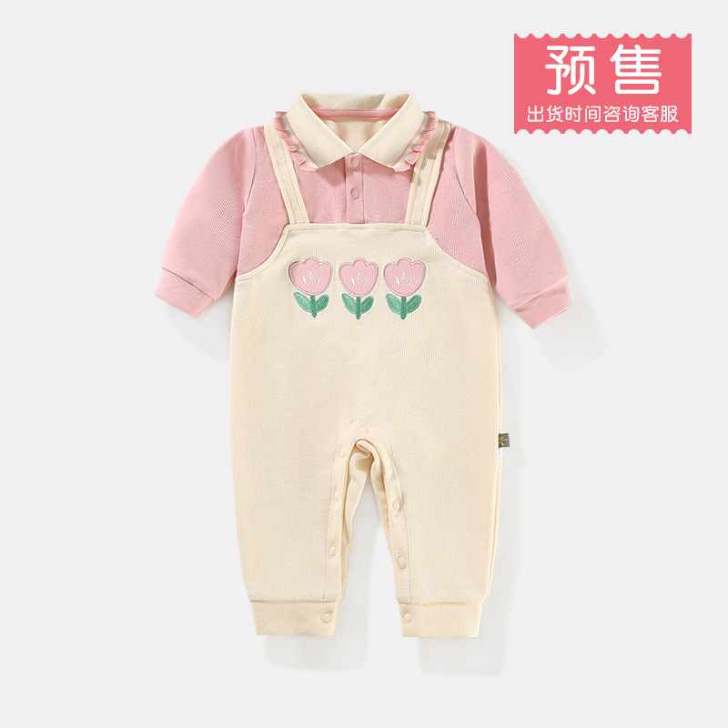 Baby Clothes Spring Baby Jumpsuit Embroidered Small Flower Baby Clothes Long Sleeve Baby Romper Newborn Clothes