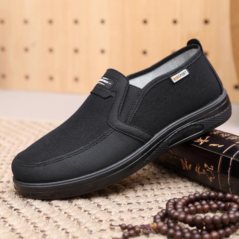 老北京布鞋中老年爸爸鞋春秋款男单鞋透气一脚蹬防滑轻便软底男鞋