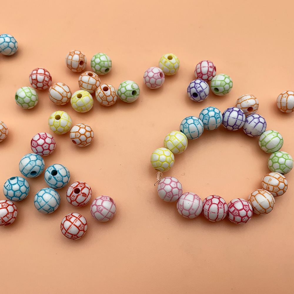 足球纹路串珠益智玩具女孩穿珠子编织手链项链diy材料包新年礼物