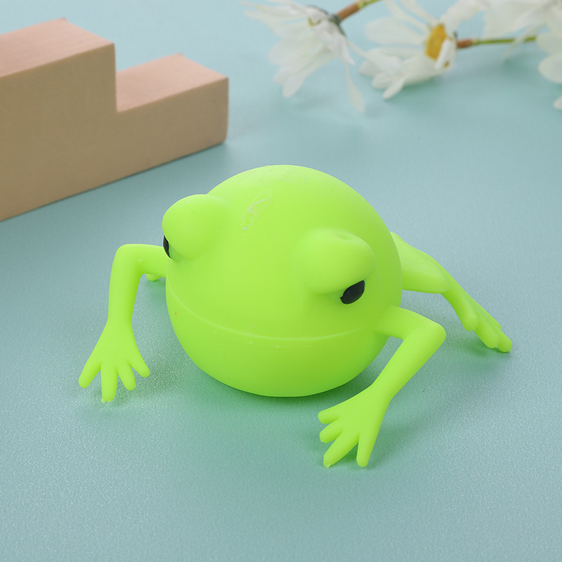 Simulation Frog Squeezing Toy Beads Decompression Toy Vent Ball Tpr Funny Trick Toy Frog Rebound Toy