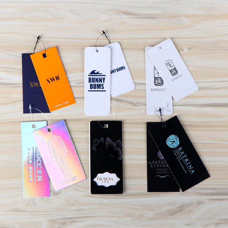 彩印衣服标签印刷童装女装男装吊卡定 制加厚内衣服装吊牌定 做