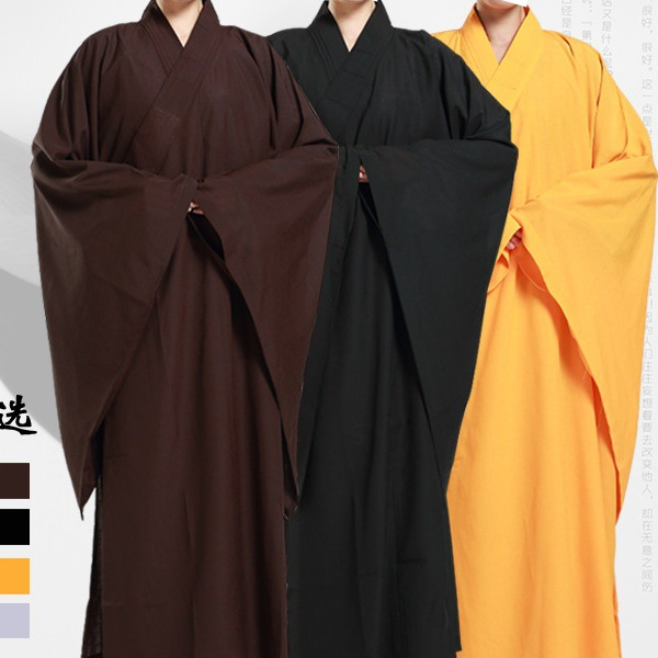 海青居士服女款春夏秋冬季大褂长衫僧服僧衣海清禅修服咖啡色黑色