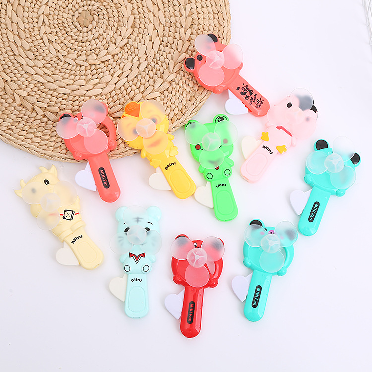 Cute Cartoon Hand Fan Hand Pressure Manual Mini Fan Portable Portable Hand-Held Fan Push Toys Wholesale