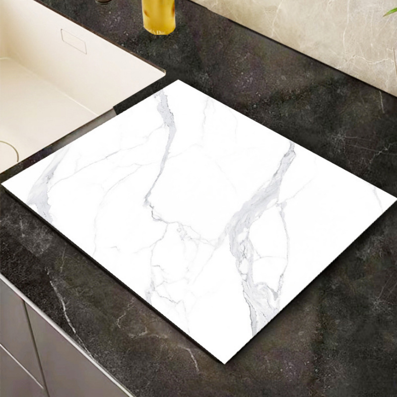 Household Light Luxury Washstand Absorbent Mat Restaurant Kitchen Bathroom Faucet Technology Leather Desktop Non-Slip Draining Mat