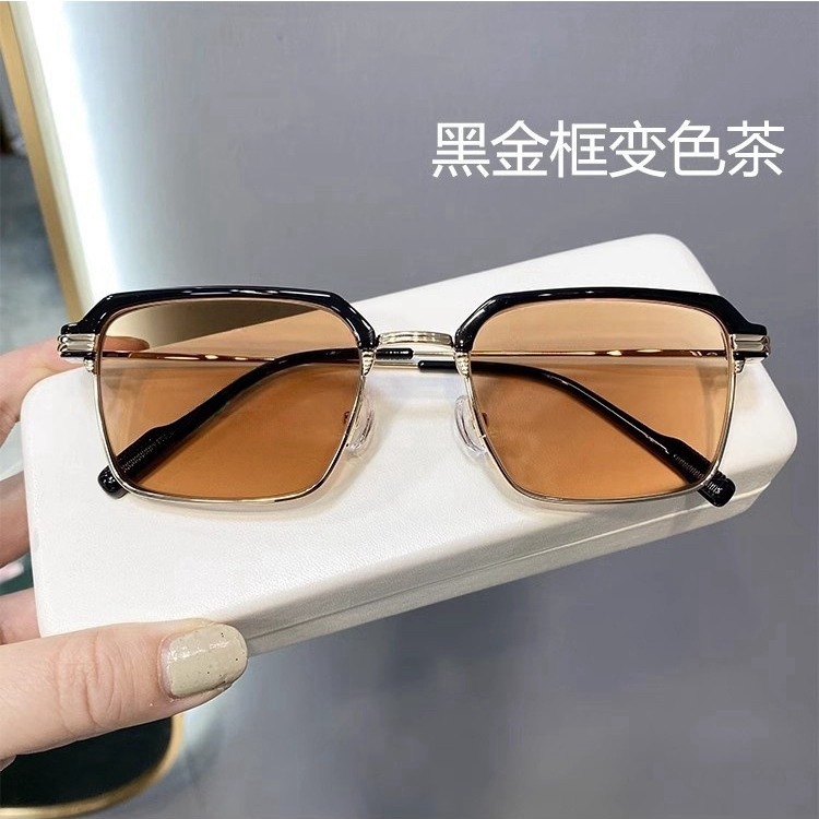 Anti Blue-Ray Myopia Glasses New High-Profile Figure Eyebrow Men's Hd Myopia Glasses Semi-Rimless Glasses Frame Myopia Finished Product