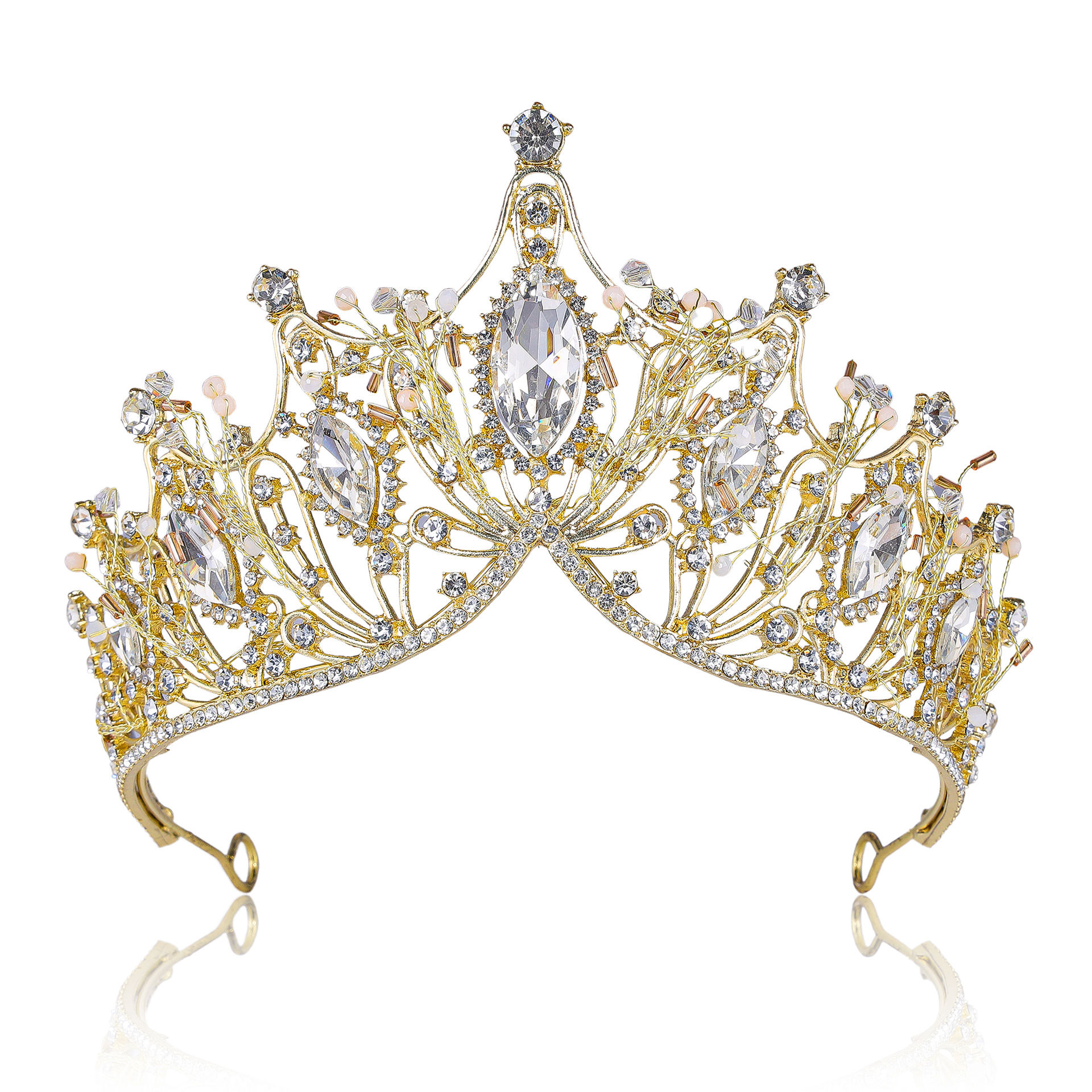 跨境爆款欧美奢华头饰婚纱礼服新娘发饰时尚闪亮新娘水钻皇冠002