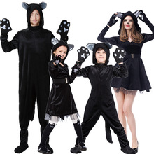 2021万圣节新款猫咪cosplay服舞台表演黑色恶魔表演服可爱连体衣