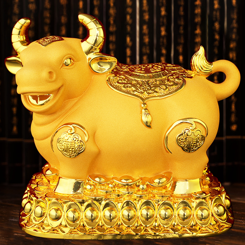 招财生肖牛存钱罐金牛摆件创意网红大容量储蓄罐大人家用只进不出