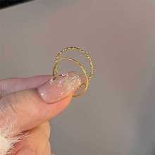不掉色!0.5mm巨细素圈戒指女叠戴食指戒钛钢指环尾戒百搭闺蜜戒