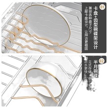 碗篮抽拉厨房304不锈钢缓冲轨抽屉双层开门橱柜内置物收纳碗碟架