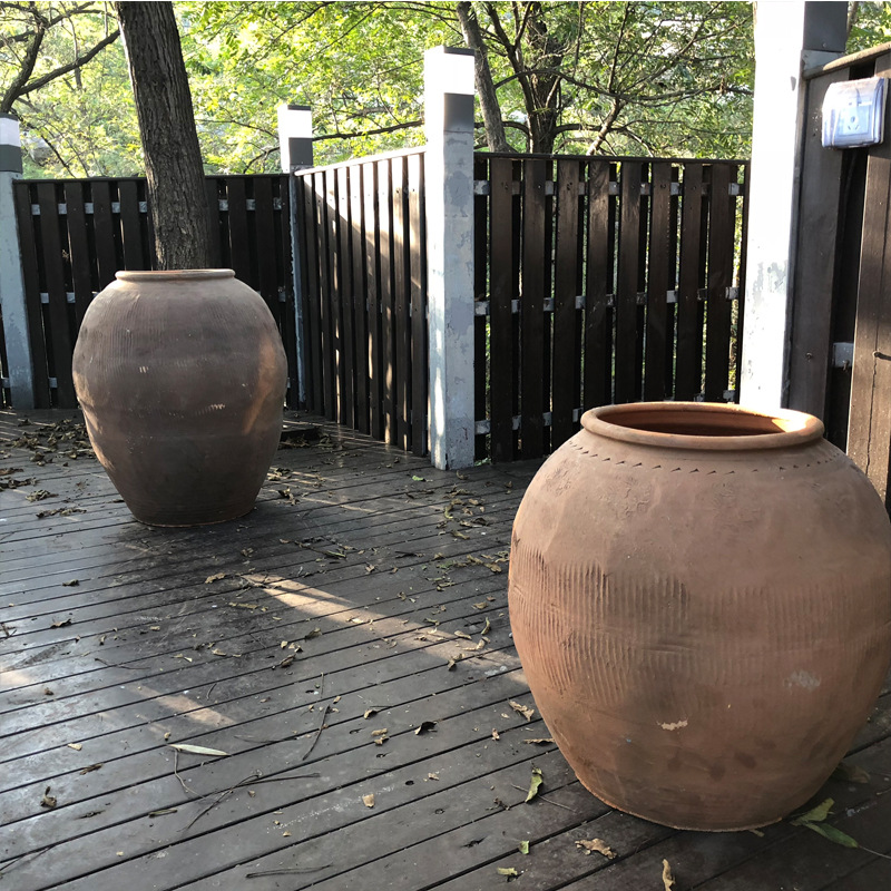 【】陶缸景观粗旧陶罐装饰园林庭院大号缸瓮仿古陶器组合花盆