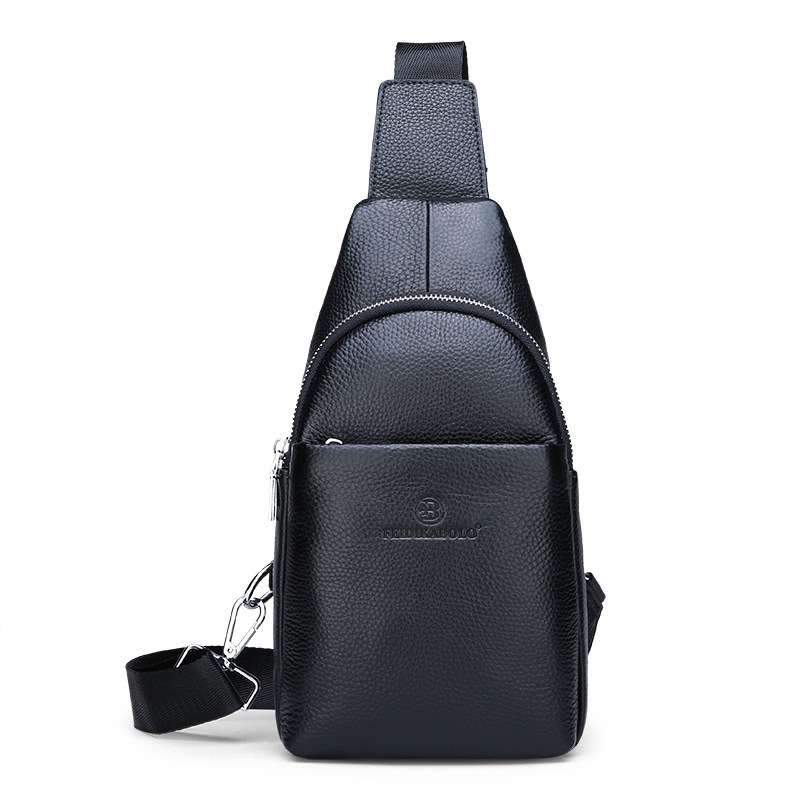 2022 New Trendy Korean Chest Bag Men's Bag First Layer Cowhide Men's Shoulder Crossbody Fashion Bag for Teenagers Outdoor Generation