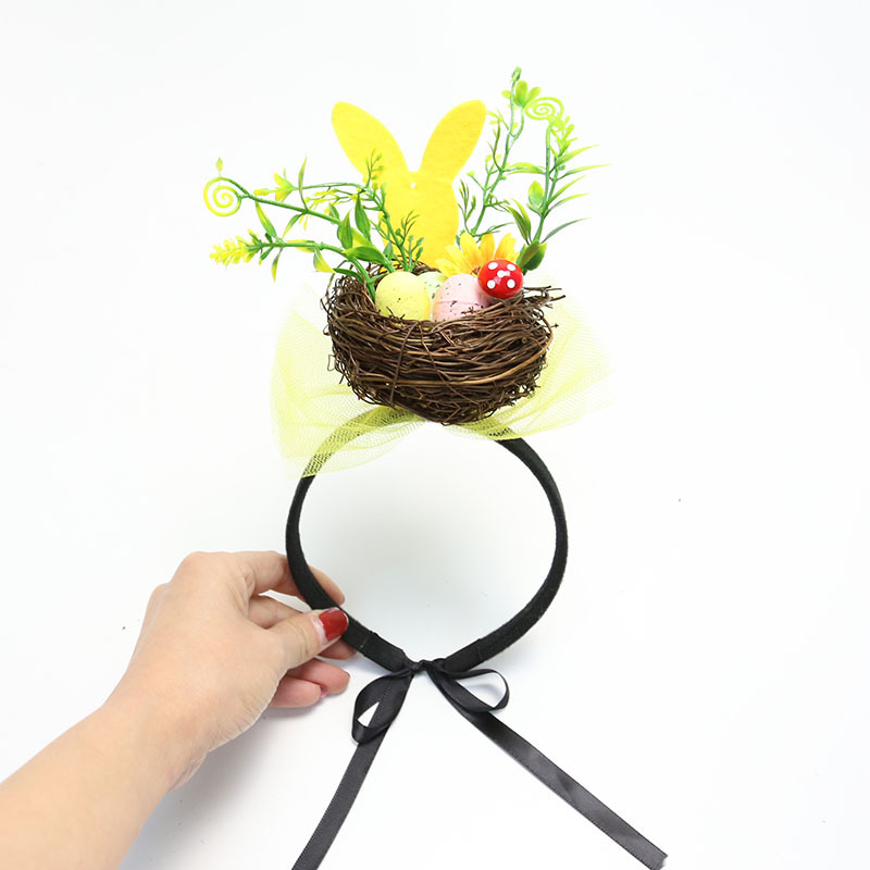 Zilin Cross-Border New Easter Party Headdress Cos Dress up Creative Headband Rabbit Bird Nest Decorative Head Hoop