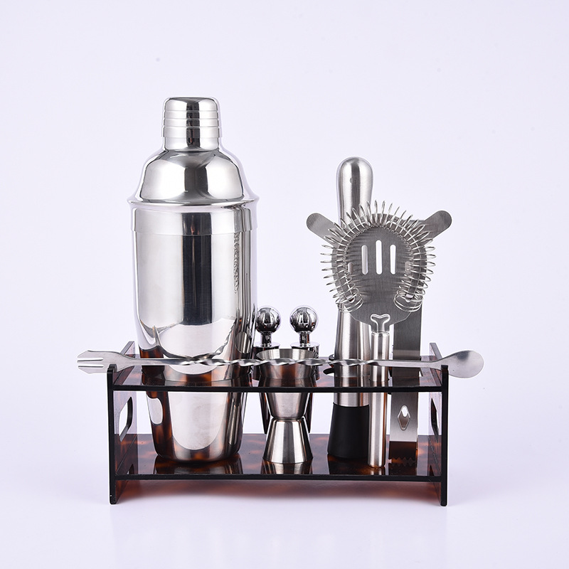 Shaker Set New Simple Stainless Steel Cocktail Shaker Set Acrylic Rack