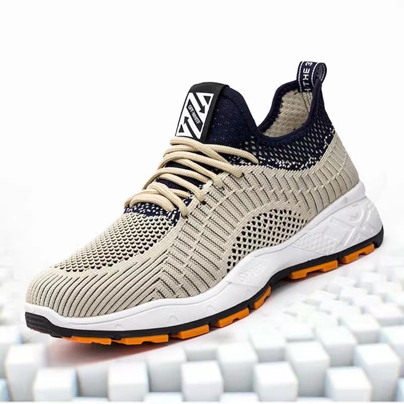 2023 New Spring and Summer Sports Casual Men's Shoes Middle-Aged and Elderly Fashionable All-Match Fashionable Korean Style Flyknit Mesh Shoes Net Red