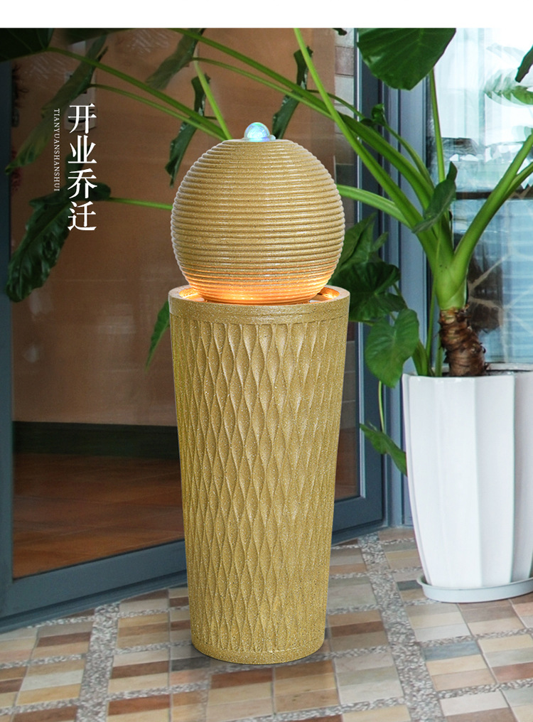 欧式流水喷泉招财装饰摆件办公室风水球客厅创意加湿器乔迁开业礼