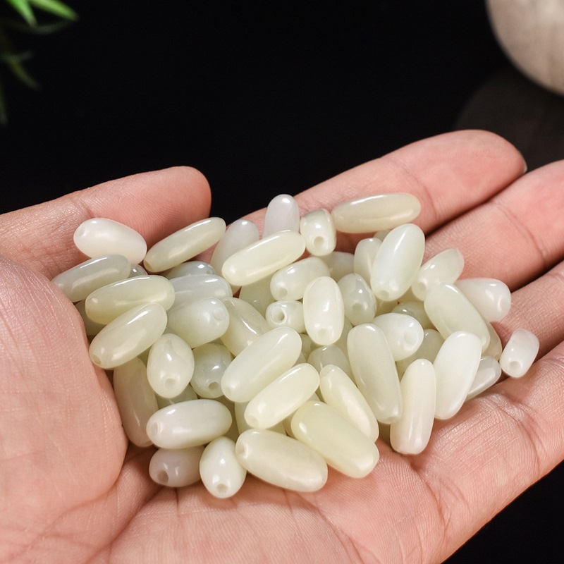 和田散珠仿青白玉阿富汗随形珠项链毛衣链diy 配饰配